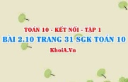 Bài 2.10 trang 31 SGK Toán 10 tập 1 Kết nối tri thức